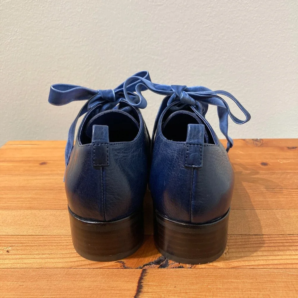 Silent D Anthropologie Navy Leather Callan Oxford Shoes - Size 36 / 6 - 0823JN